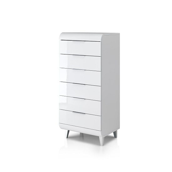 Kenia Contemporary Chest Of Drawers In White High Gloss_5