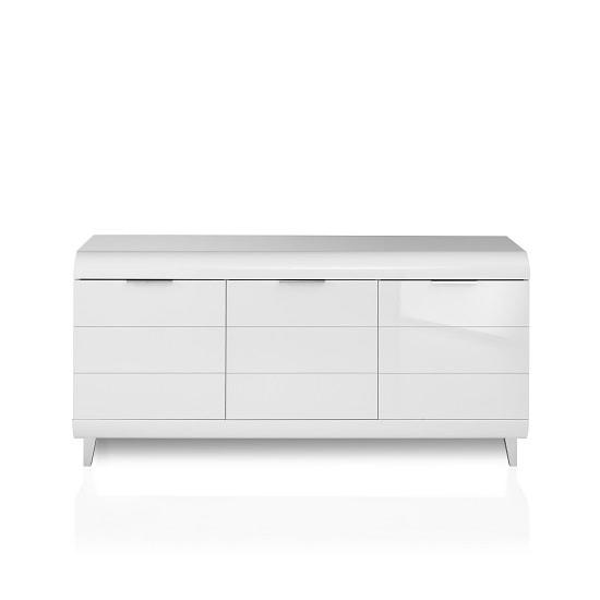 Kenia Contemporary Sideboard In White High Gloss With 3 Doors_3