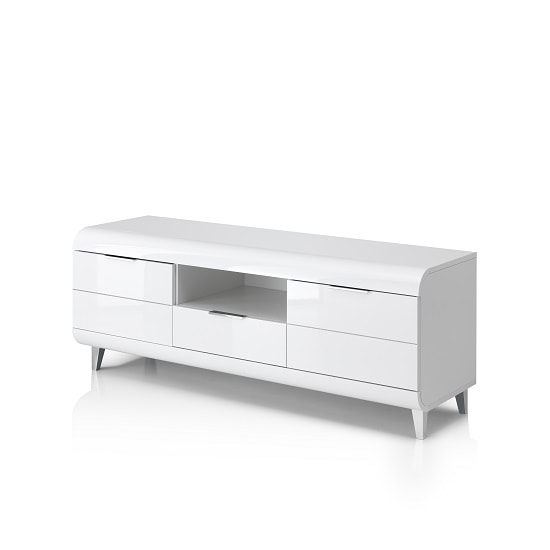 Kenia TV Stand In White High Gloss With 2 Doors_4