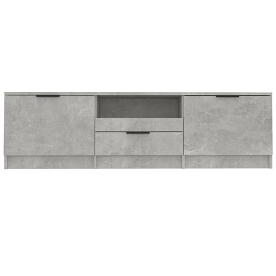 Kenna Wooden TV Stand With 2 Doors 1 Drawer In Concrete Effect