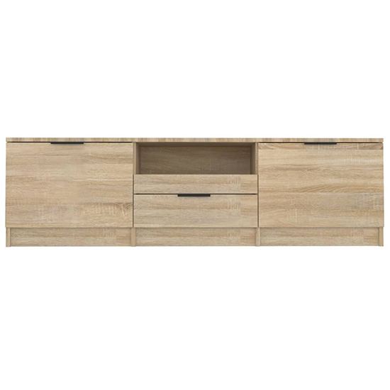 Kenna Wooden TV Stand With 2 Doors 1 Drawer In Sonoma Oak