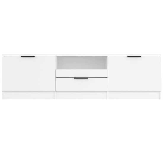 Kenna Wooden TV Stand With 2 Doors 1 Drawer In White