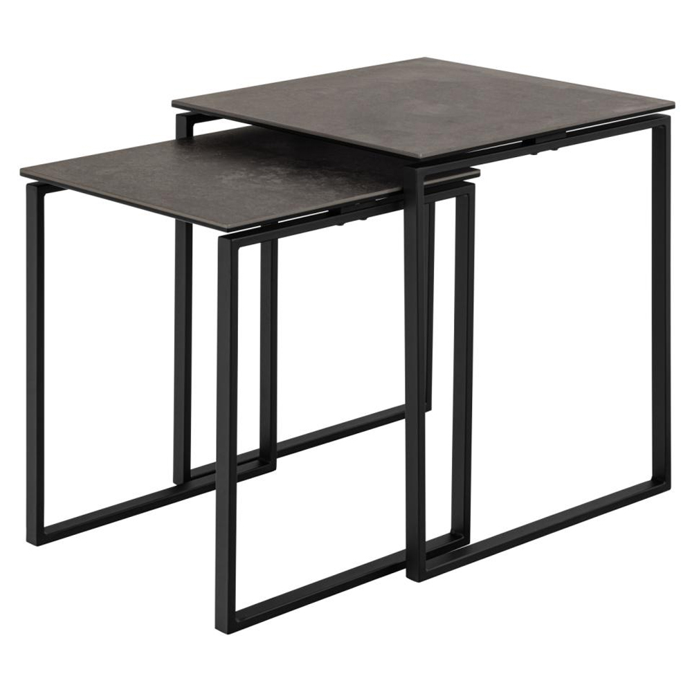 Kennesaw Ceramic Nest Of 2 Tables In Black Fairbanks