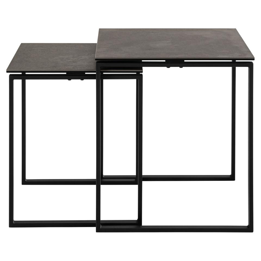 Kennesaw Ceramic Nest Of 2 Tables In Black Fairbanks
