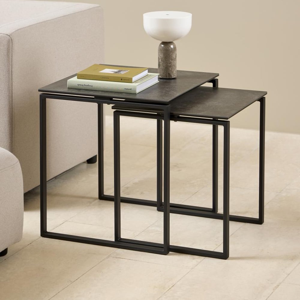 Kennesaw Ceramic Nest Of 2 Tables In Black Fairbanks