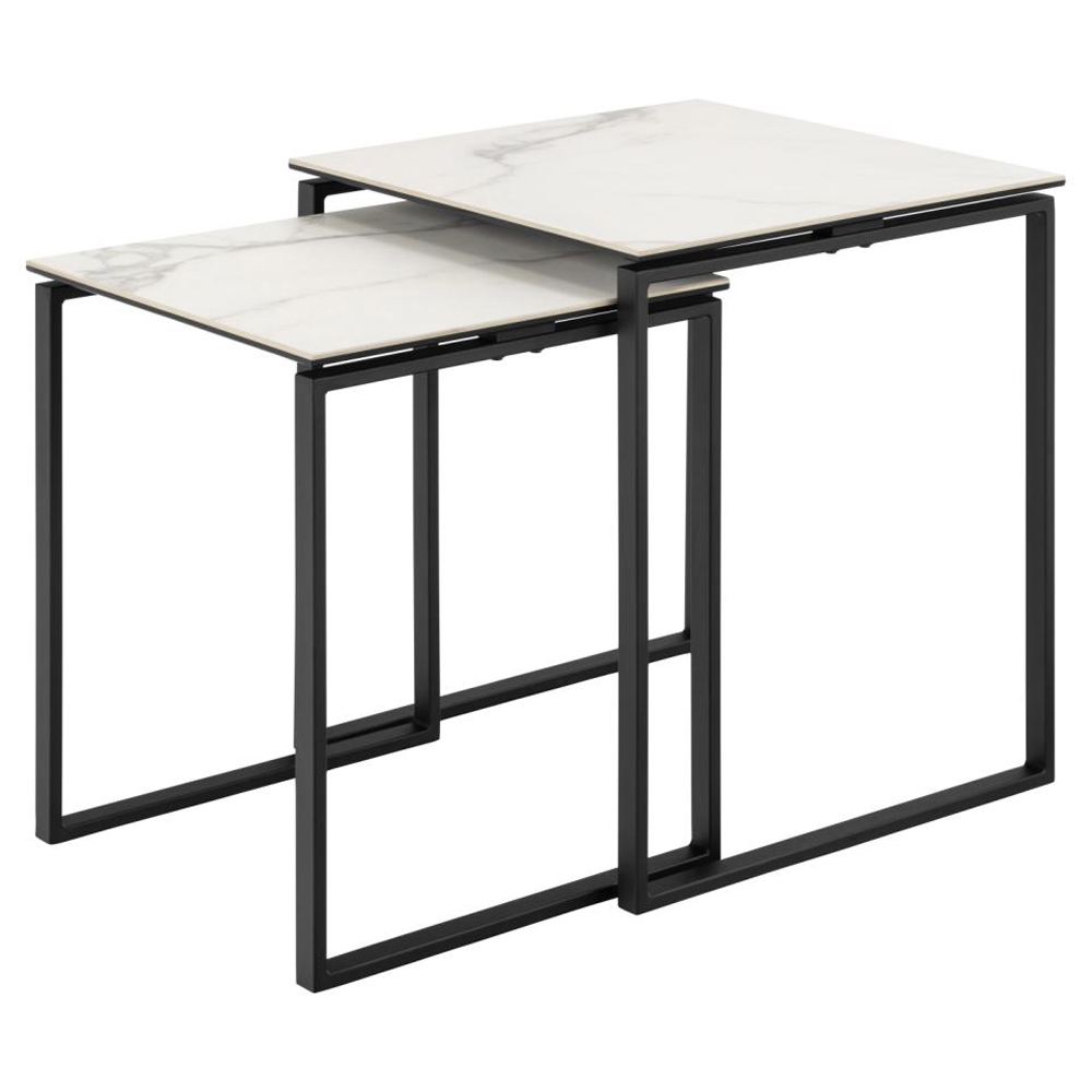 Kennesaw Ceramic Nest Of 2 Tables In White Akranes
