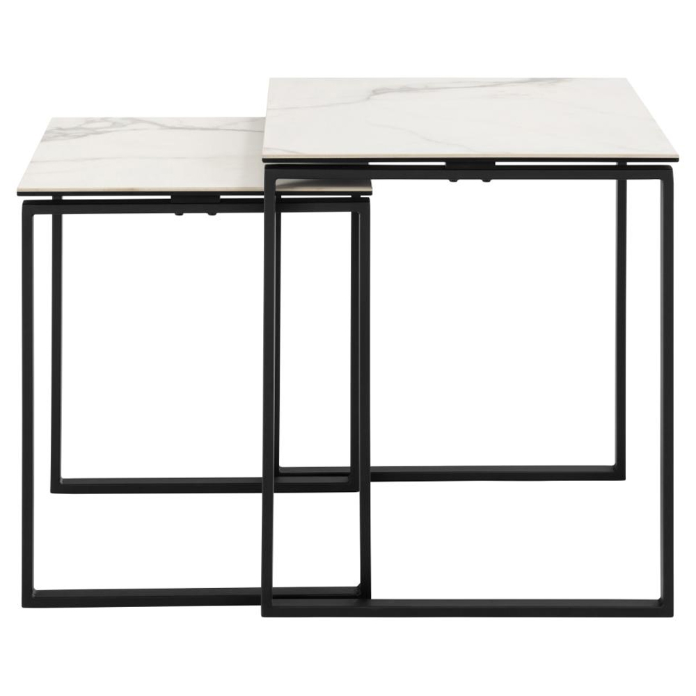 Kennesaw Ceramic Nest Of 2 Tables In White Akranes