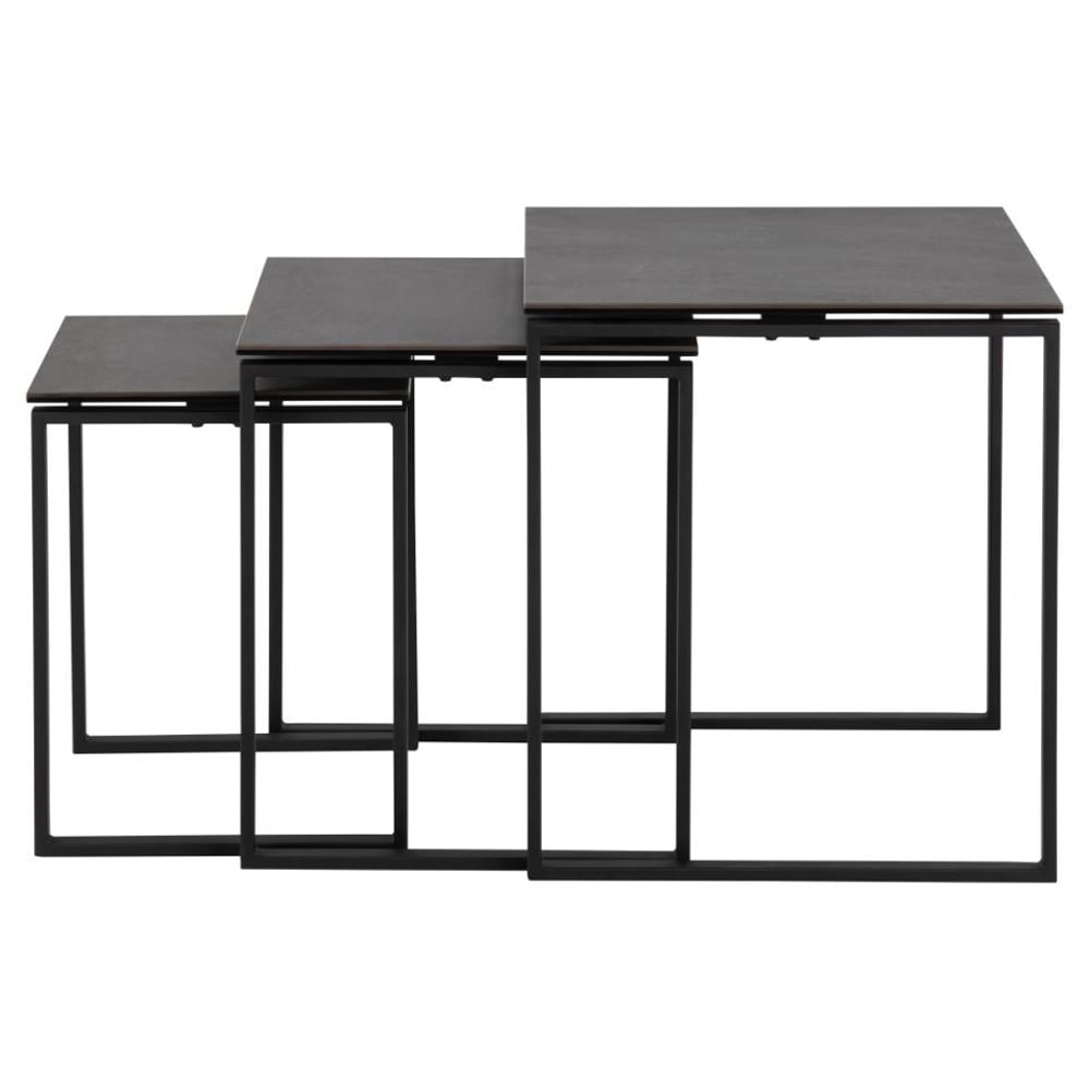 Kennesaw Ceramic Nest Of 3 Tables In Black Fairbanks