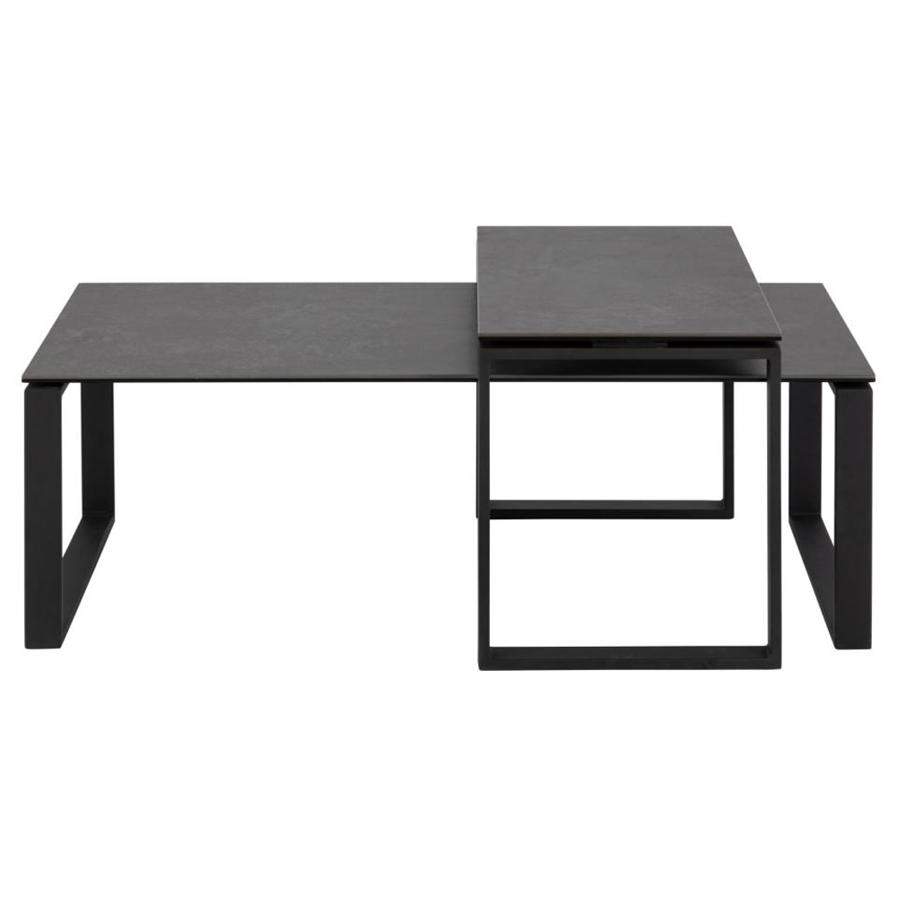 Kennesaw Ceramic Nesting Coffee Tables In Black Fairbanks