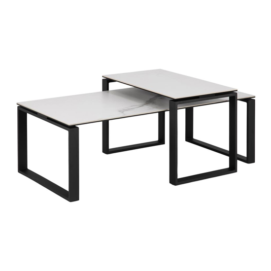 Read more about Kennesaw ceramic set of 2 coffee tables in akranes white