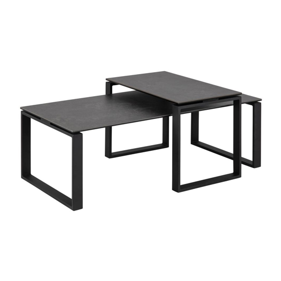 Read more about Kennesaw ceramic set of 2 coffee tables in fairbanks black