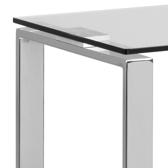Kennesaw Clear Glass Console Table With Chrome Legs_3