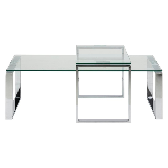 Kennesaw Clear Glass Nesting Coffee Tables - Chrome
