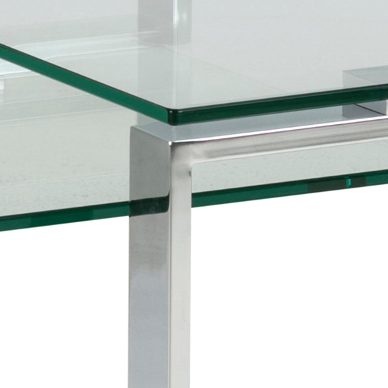 Kennesaw Clear Glass Nesting Coffee Tables - Chrome