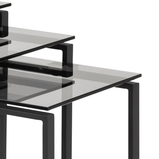Kennesaw Smoked Glass Nest Of 3 Tables With Black Legs_5