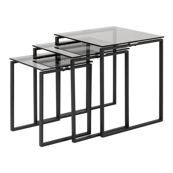 Kennesaw Smoked Glass Nest Of 3 Tables With Black Legs_1