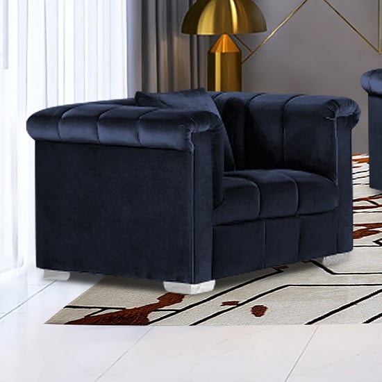 Kenosha Malta Plush Velour Fabric Armchair In Slate_1