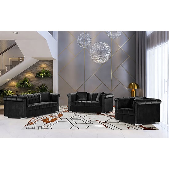 Read more about Kenosha malta plush velour fabric sofa suite in cosmic