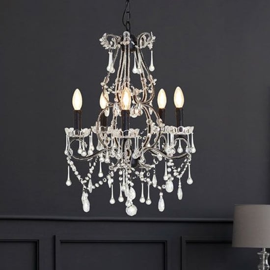 Photo of Kensick 5 bulbs chandelier ceiling light in black