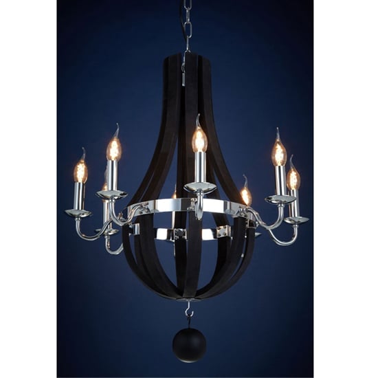 Photo of Kensick 8 bulbs curved design chandelier ceiling light in black