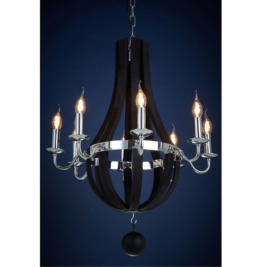 Read more about Kensick 8 bulbs curved design chandelier ceiling light in black