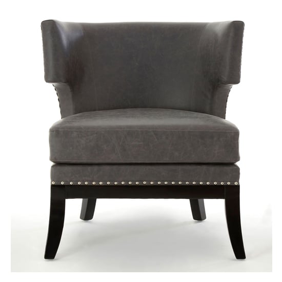 Kensick Leather Effect Armchair In Grey_1