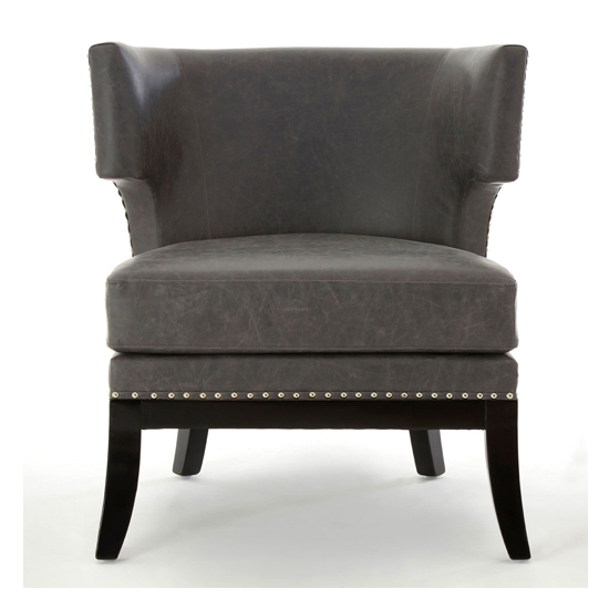 Product photograph of Kensick Leather Effect Armchair In Grey from Furniture in Fashion