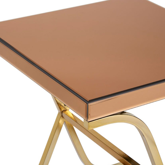 Kensick Mirrored Glass Side Table With Gold Frame Furniture in Fashion