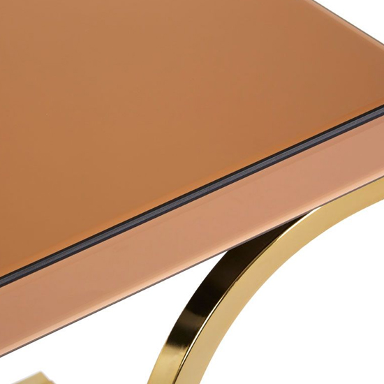 Kensick Mirrored Glass Side Table With Gold Frame Furniture in Fashion