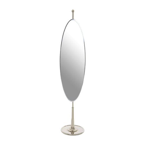 Read more about Kensick oval floor standing mirror with nickel stand