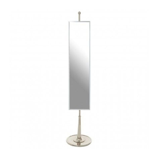 Kensick Rectangular Floor Standing Mirror With Nickel Stand