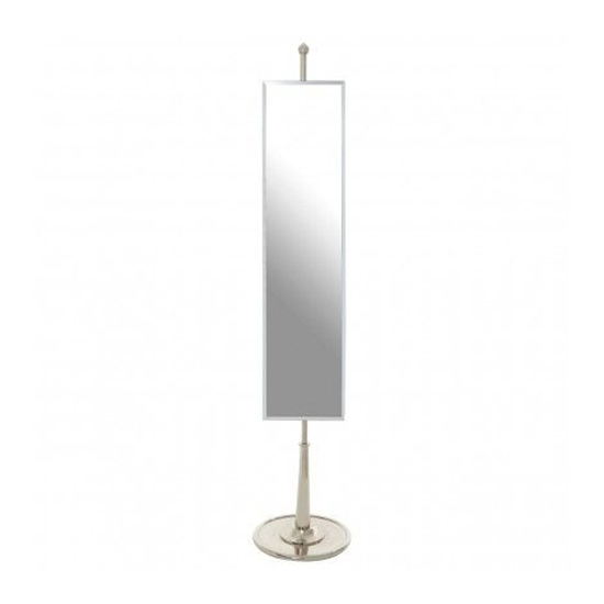 Photo of Kensick rectangular floor standing mirror with nickel stand