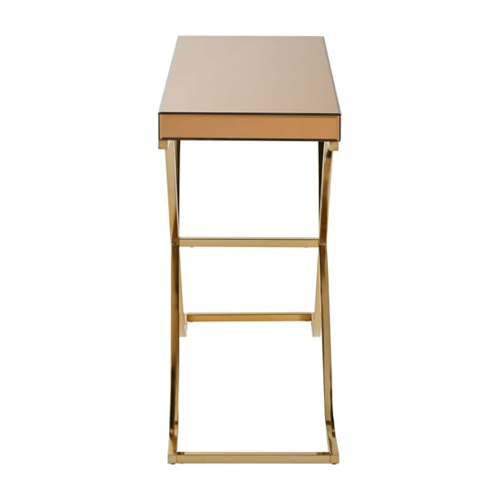 Kensick Rectangular Mirrored Console Table In Brown