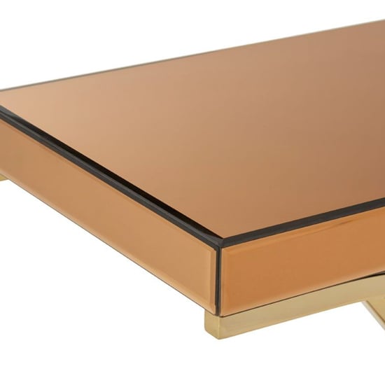 Kensick Rectangular Mirrored Console Table In Brown