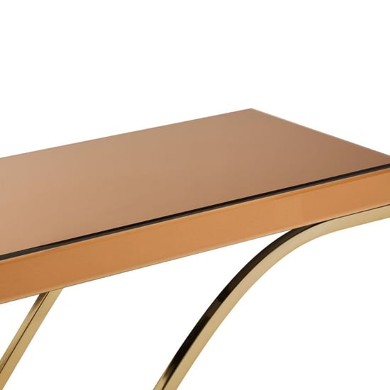 Kensick Rectangular Mirrored Console Table In Brown