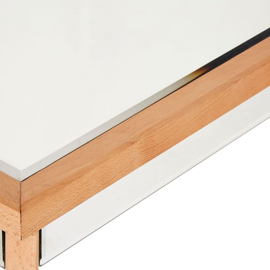 Kensick Rectangular Mirrored Glass Coffee Table In Natural