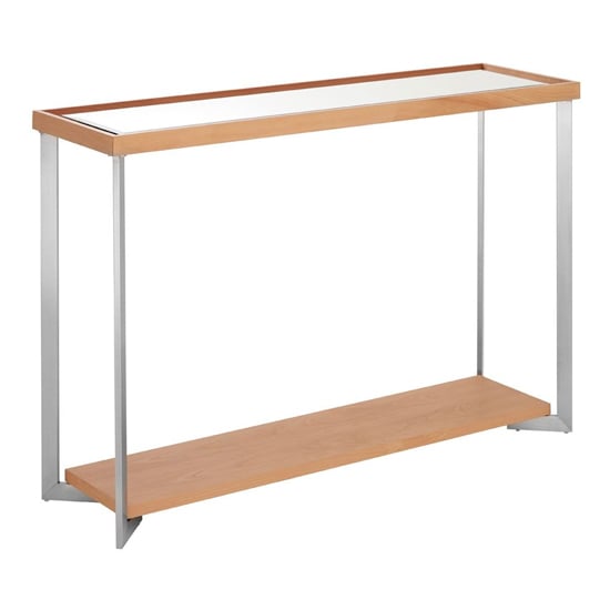 Product photograph of Kensick Rectangular Mirrored Glass Console Table In Natural from Furniture in Fashion