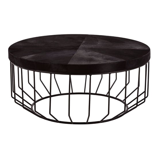 Photo of Kensick round wooden coffee table in black