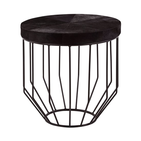 Furud Townhouse Round Side Table In Black