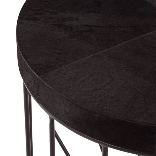 Furud Townhouse Round Side Table In Black