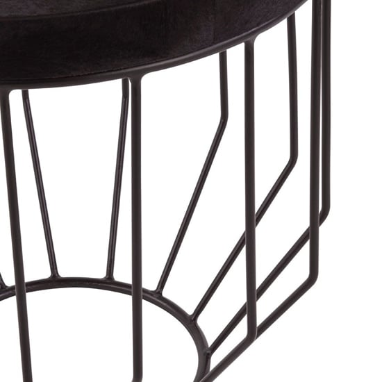 Furud Townhouse Round Side Table In Black