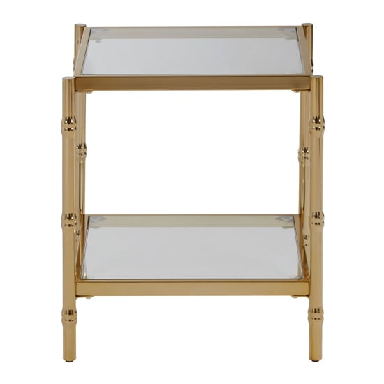 Kensick Square Mirrored Glass Side Table With Gold Frame