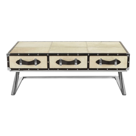Kensick Wooden Coffee Table With 3 Drawers In Oak And Black