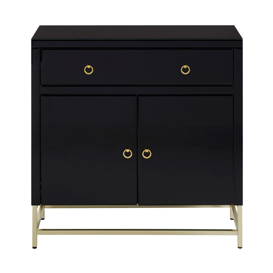 Kensick Wooden Sideboard With 2 Doors And 1 Drawer In Black