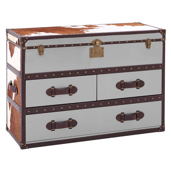 Kensick Wooden Storage Cabinet In Brown And White
