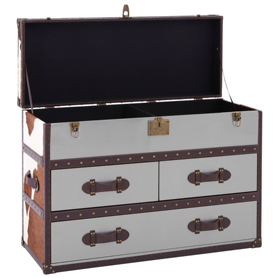 Kensick Wooden Storage Cabinet In Brown And White