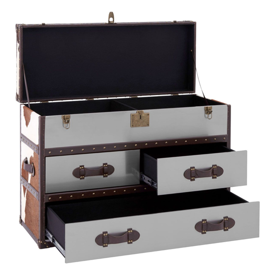 Kensick Wooden Storage Cabinet In Brown And White