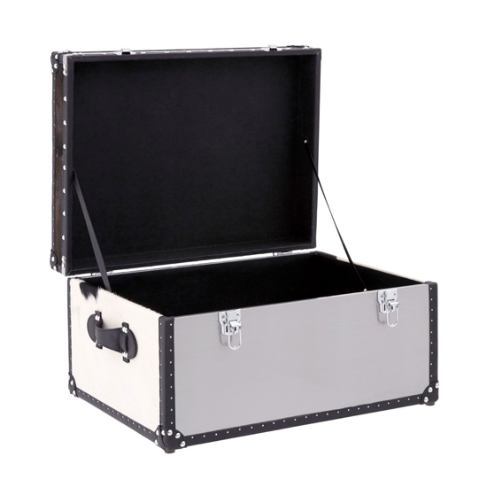 Kensick Wooden Storage Trunk In Black And White Furniture in Fashion