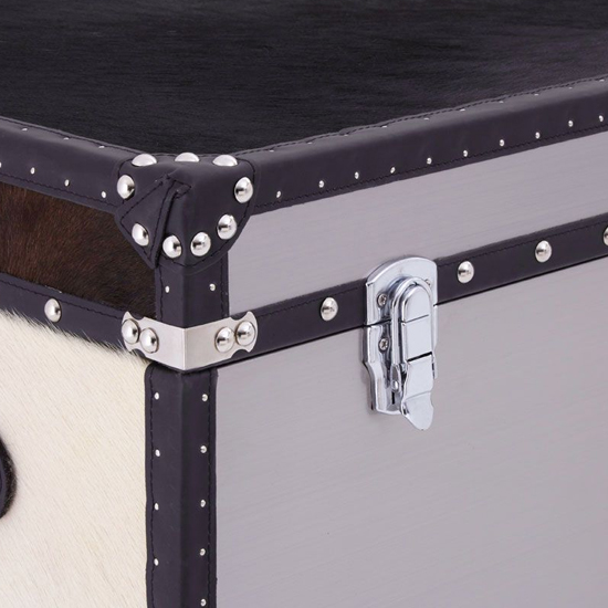 Kensick Wooden Storage Trunk In Black And White Furniture in Fashion