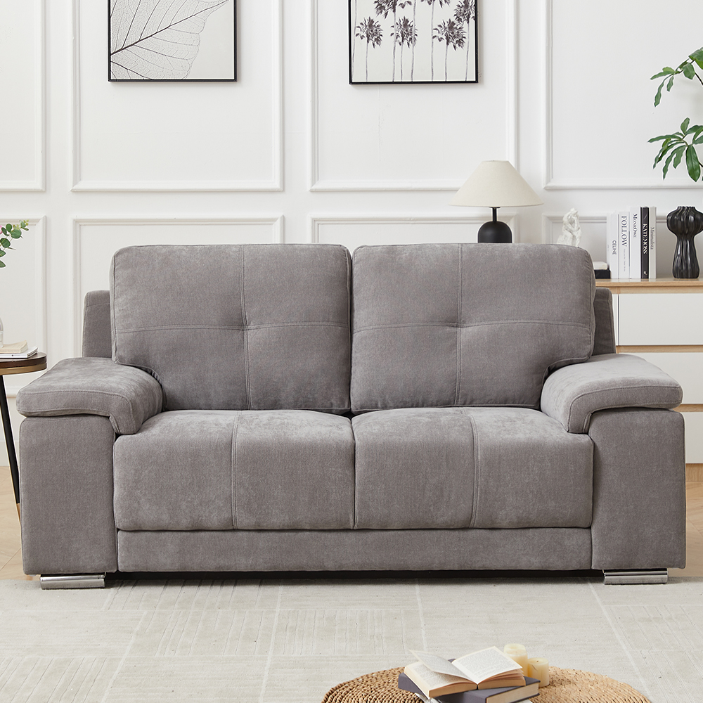 Kensington Fabric 2 Seater Sofa In Grey